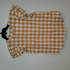 NWT Anne Klein gingham woven top size small